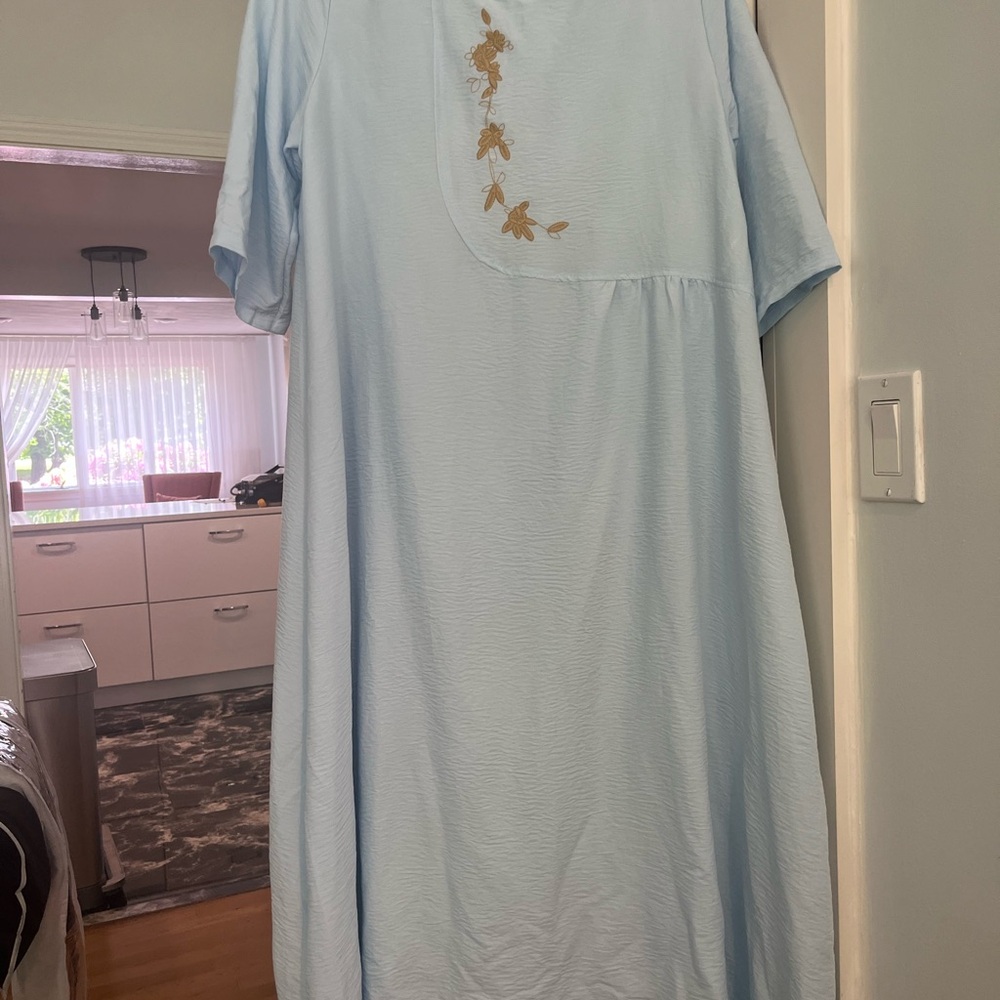 Green Casual Short Sleeve Crew Neck Dress